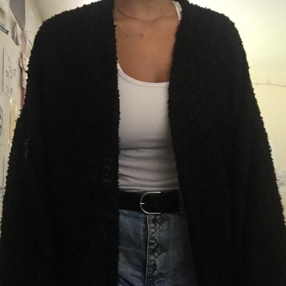 black cardigan